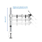 ShoppingAll Fully Adjustable Laptop Mount - White-Store your cables and adjustment wrenches with the cable management clips, and save your desk space. Anti-scratch pads are added at the bottom of the base to prevent and protect your desk from scratches. Easily switch between portrait and landscape mode