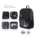 Habitu Travel Laptop Backpack - Black Camo-Dimensions: 16.9" H x 11.8" W x 4.7"D