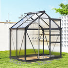 Outsunny - serre en polycarbonate - 6 pi x 4 pi x 6,6 pi - gris-Une structure en aluminium résistante à l'eau  

