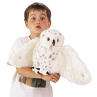 Folkmanis Snowy Owl Puppet-Surface washable with cold water and air dry