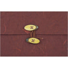 JAM Paper Portfolio with Button and String Tie Closure - 9 x 11 3/4 x 5/8 - Rainforest Burgundy-Features a is the secure, wooden button and string closure