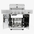 Kenmore - Barbecue au gaz à 4 brûleurs avec brûleur latéral de saisie - Tout en acier inoxydable-4 brûleurs principaux - Tube en acier inoxydable 304 de 0,8 mm - 10 000 BTU chacun.