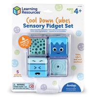 Learning Resources Cool Down Cubes Sensory Fidget Set-Cubes fit inside the tray for easy cleanup or on-the-go play