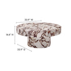 Modway Alora Indoor/Outdoor Patio Concrete Round Coffee Table - Red Marble-Solid Concrete Build