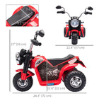 Aosom - moto électrique pour enfants 6v, moto tout-terrain à batterie - rouge-Forme petite et mignonne 