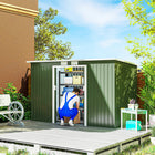 Outsunny Galvanized Steel Garden Tool Storage Shed - 9' x 4' - Green-Made from galvanized steel with a protective topcoat for added longevity 