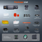 Vantrue N4S 2.7K 1440P 3-Channel Dash Cam with 64 GB SD Card-Hdr and infrared night vision enhance recording quality in low light rain and difficult weather conditions