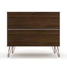 Manhattan Comfort - Rockefeller commode moderne du milieu du siècle 35,24" - brun-Parfait pour le rangement ou l’exposition d’objets Kit anti-basculement inclus