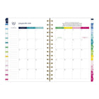 Emily Ley Simplified 2026-27 Weekly/Monthly Planner - 8 ½" x 6" - Happy Stripe - Bilingual-One month per two page spread has unruled daily blocks, a lined to-do section, a “simplicity tip” to help you plan and a tab for easy navigation.