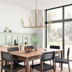 Modway - Rekindle 8-Lumière Lustre - Laiton en satin-Construction en métal de fer