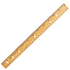 Charles Leonard Economy Wood Ruler - 48 Pack-Shows 1/16" on one edge, millimeters on the other