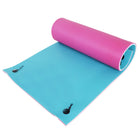 HOMCOM Floating Mat with Storage Straps - 10' x 5' - Blue/Pink-Tethers included to prevent you and the mat from drifting away
