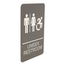 Headline Sign Unisex Restroom ADA Sign with Dynamic In-Motion Accessible - 6" x 9" - Grey/White-Mounting tape included