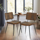 Homy Casa - Chaise de salle à manger moderne rembourrée - Tissu Suède Marron avec pieds en métal noir - Paquet de 4-Pieds Antidérapants : Équipées de pieds antidérapants pour protéger vos sols et offrir une stabilité supplémentaire.