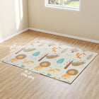 Qaba Baby Play Mat 77" L x 69" W - Extra Large Double Sided Foldable Crawling Mat - Animal Theme-0.6" (1.5 cm) thick padding cushions falls, protecting your baby's safety 