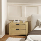 Manhattan Comfort Grace 28" Modern Nightstand - Natural Oak/Black-Includes 2 Drawers with .75 Extension