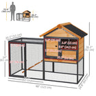 PawHut - Clapier pour lapin en bois-métal grande taille avec tiroir amovible 48 po L x 25 po l x 36 po H-Perchoir surélevé gardant vos petits animaux en sécurité, au sec et au chaud, surtout les jours de pluie 