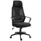 Vinsetto Mesh Office Chair with Adjustable Headrest - Black-Take a break and stretch out with a tilt function
