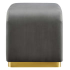 Modway - Koda Performance Velvet Tabouret en cascade - Brass Storm Grey-Capsules de pied ajustables