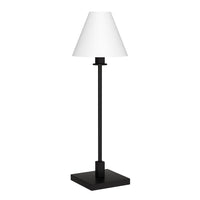Hudson&Canal - Lampe de table Clement de 71 cm de haut avec abat-jour en tissu, - Bronze noirci/blanc-Design moderne et élégant pour votre salon, votre espace de travail ou votre table de chevet