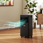 HOMCOM - Climatiseur silencieux 10 000 BTU avec télécommande - noir-Trois fonctions : refroidissement, déshumidification, ventilation, avec deux niveaux de vitesse 