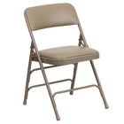 Flash Furniture – Chaise pliante en métal, Hercules, triple entretoises incurvées et quatre charnières en vinyle, beige, paq./4-Ensemble de 4 chaises pliantes en métal et rembourrées