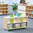 Beleduc Furniture - étagère en bois Palermo - pour salle de classe à 5 cubes et 2 couches à dos ouvert - grain naturel-Design minimaliste moderne, linéaire et essentiel