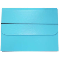 JAM Paper Thick Portfolio File Carrying Case with Elastic Band - 10 x 1 1/4 x 13 1/4 - Sky Blue-Sky Blue Portfolio Carrying Case