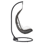 Modway - Abate Rotin en osier Terrasse extérieure Chaise à balançoire - Gris blanc-Résistant aux UV
