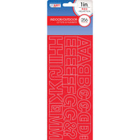 Creative Start Self-Adhesive Letters, Numbers and Symbols - 1" - Red - 256 Pack-This set includes 256 self-adhesive letters, numbers, and symbols for creating clear and customizable signage