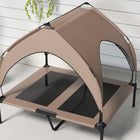 PawHut Elevated Cooling Dog Cot Bed with Canopy for Medium and Large Dogs - Coffee-Oxford fabric resists tearing and ensures lasting durability 