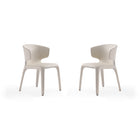 Manhattan Comfort Conrad 20.47" Mid-Century Modern Faux Leather Upholstered Dining Chairs - Cream - Set of 2-Mid-Century Modern Dining Chair for Dining Room Use. Set of 2