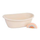 Miniland - Ensemble de baignoire et éponge arc-en-ciel-Baignoire pour bébé en bioplastique à base de canne à sucre pour baigner les poupées Miniland jusqu'à 16-3/8". Une éponge en forme d'arc-en-ciel est incluse.