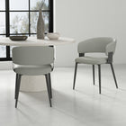 Manhattan Comfort - Lot de 2 chaises de salle à manger modernes Luce 22 po en similicuir texturé, coloris gris pierre-Revêtu d’un similicuir texturé luxueux avec des finitions de couture raffinées