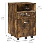 Vinsetto 2-Drawer Letter/A4 Filing Cabinet with Lock - Rustic Brown-Safety design, included 2 keys to secure top drawer
