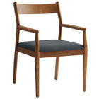 Modway Solara Vegan Leather Wood Dining Armchairs - Walnut/Black - 2 Pack-Assembly Required