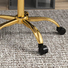 Vinsetto Fluffy Armless Office Chair with Adjustable Height - Gold-Material: Teddy Fleece (Polyester), Foam, Steel