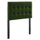 Modway Lily Stain-Resistant Performance Velvet Twin Size Headboard - Moss Green-Stain-Resistant Performance Velvet Upholstery