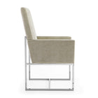 Manhattan Comfort - Chaise de salle à manger moderne Element 60,3 cm en velours capitonné - Champagne-Siège dossier haut avec accoudoir confortable au design épuré