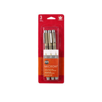 Micron 50162 Pigma Micron Pens - 01, 05, 10 - Light Cool Gray - Set of 3-Archival quality pigmented ink.