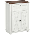 HOMCOM 23.6" L Storage Cabinet for Farmhouse Kitchen - White-Large tabletop, drawer, and a 2-tier cabinet for plenty of storage