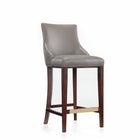 Manhattan Comfort Shubert 22.64" Modern Leatherette Upholstered Barstool - Dark Taupe - 3 Pack-Weight Capacity: 250 Lbs