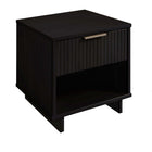 Manhattan Comfort Granville 18.11" Modern 1-Drawer Nightstand - Black-Home Assembly Required. All Hardware Included