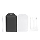 Beslayn - Étiquettes de bagages lourdes avec boucles en plastique - Couverture de fenêtre et inserts inclus - Noir - Pack de 10-Tient votre carte de visite ou l'insert inclus