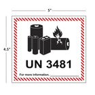 SPC Lithium Battery Handling Printed Label - 4.5" x 5" - 500 Pack-Colour: Black on White