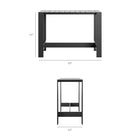 Modway - Tahoe Table de bar extérieure en aluminium rectangulaire - 59 po - Gris-Finition revêtue en poudre