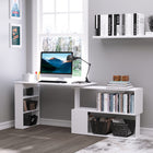 HOMCOM 47.25" L-Shaped Desk - White-Large top surface provides ample desktop space for laptop, monitor or printer