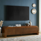 Modway Waterflute 68" Fluted TV Stand - Walnut-Push-to-Open Doors