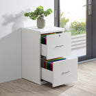 Office Star Alpine 2-Drawer Vertical Filing Cabinet - White-Attractive drawer pulls