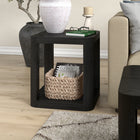 Hudson&Canal Stellan 20"W Square Side Table - Black Grain-Clean with a soft, dry cloth and no harsh chemicals or abrasive cleaning materials